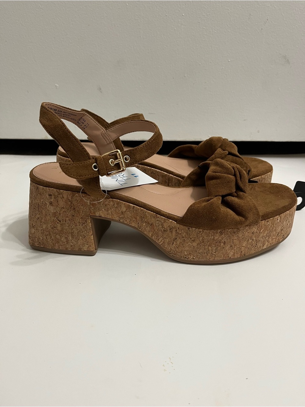 Womens Cork Platform Sandals in Brown